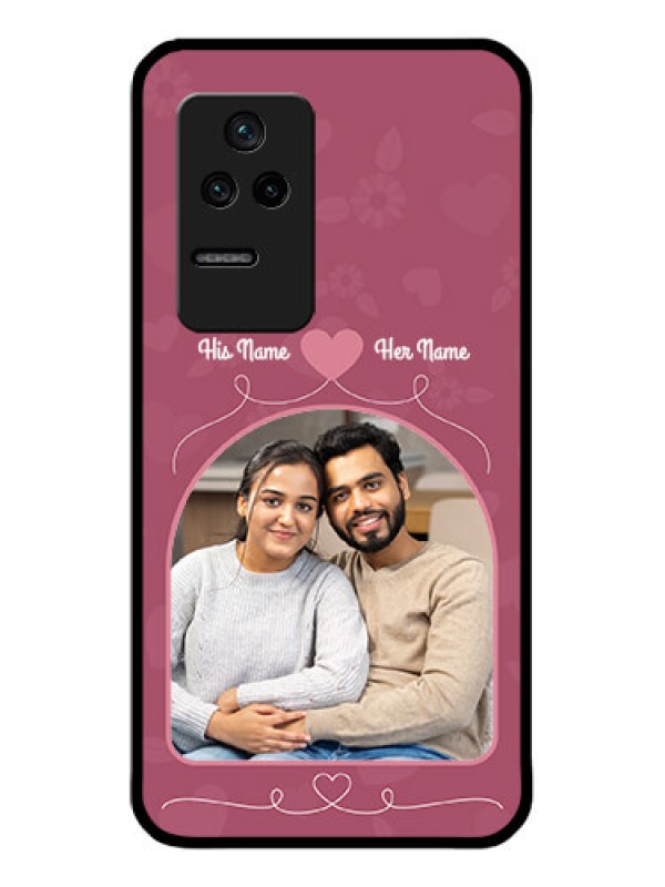Custom Poco F4 5G Photo Printing on Glass Case - Love Floral Design
