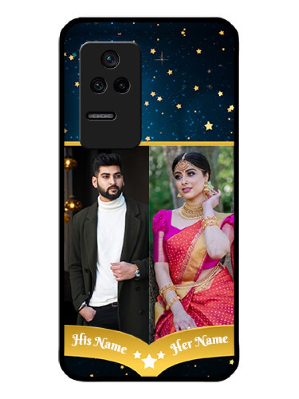 Custom Poco F4 5G Custom Glass Phone Case - Galaxy Stars Backdrop Design