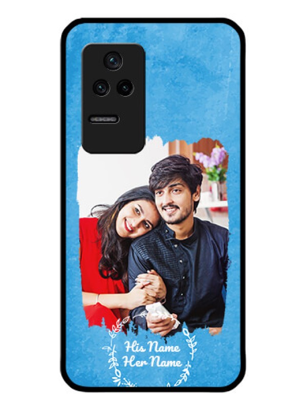 Custom Poco F4 5G Custom Glass Phone Case - Blue Color Vintage Design