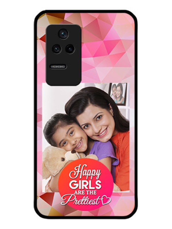 Custom Poco F4 5G Photo Printing on Glass Case - Abstract Triangle Design