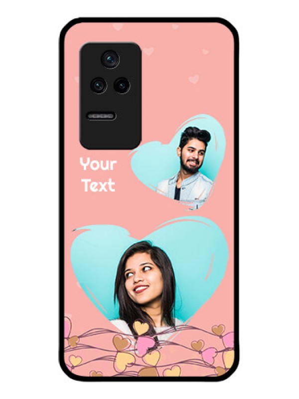 Custom Poco F4 5G Custom Glass Mobile Case - Love Doodle Design