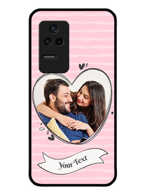 Custom Poco F4 5G Custom Glass Phone Case - Vintage Heart Design