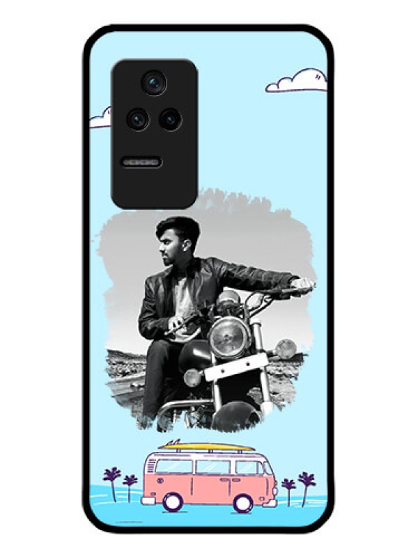 Custom Poco F4 5G Photo Printing on Glass Case - Travel & Adventure Design