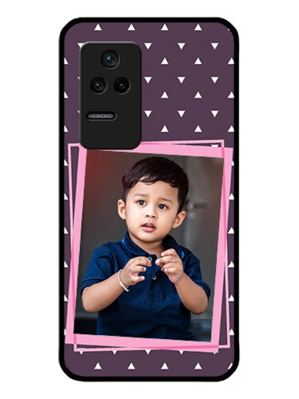 Custom Poco F4 5G Custom Glass Mobile Case - Triangle Pattern Dotted Design