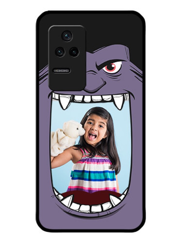 Custom Poco F4 5G Custom Glass Phone Case - Angry Monster Design