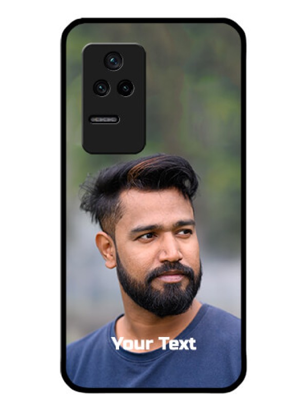 Custom Poco F4 5G Glass Mobile Cover: Photo with Text