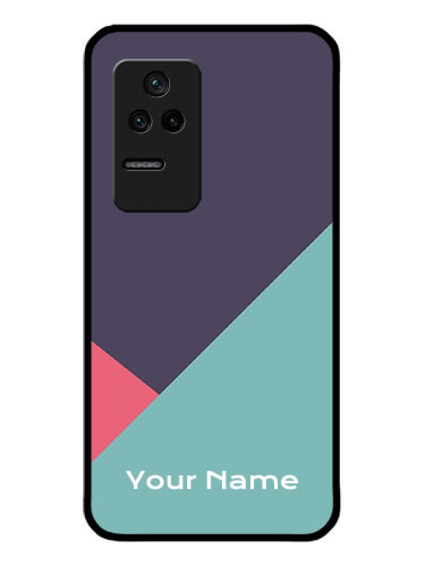 Custom Poco F4 5G Custom Glass Mobile Case - Tri Color abstract Design