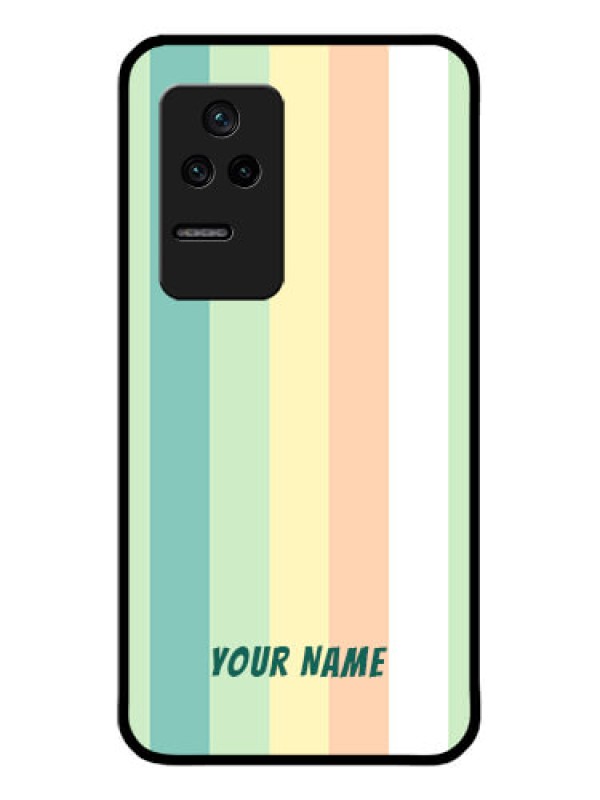Custom Poco F4 5G Photo Printing on Glass Case - Multi-colour Stripes Design