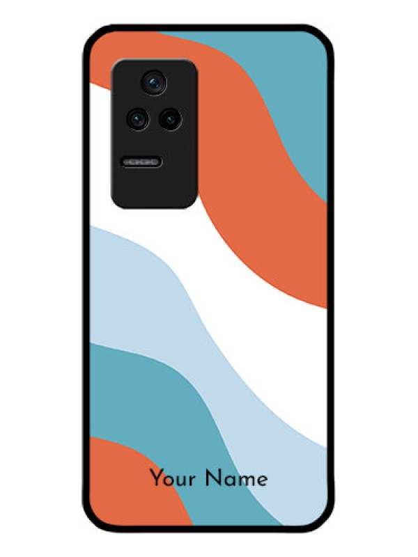 Custom Poco F4 5G Custom Glass Mobile Case - coloured Waves Design
