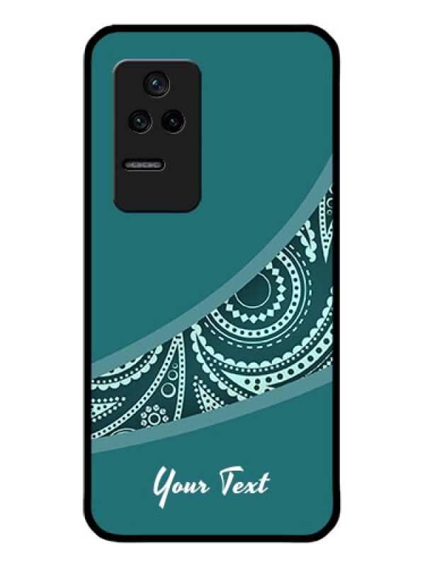 Custom Poco F4 5G Photo Printing on Glass Case - semi visible floral Design