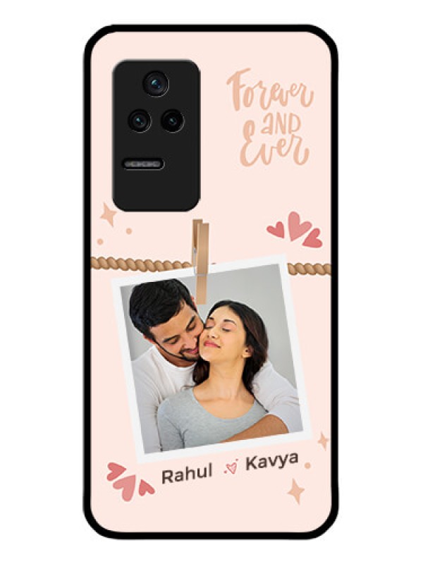 Custom Poco F4 5G Custom Glass Phone Case - Forever and ever love Design