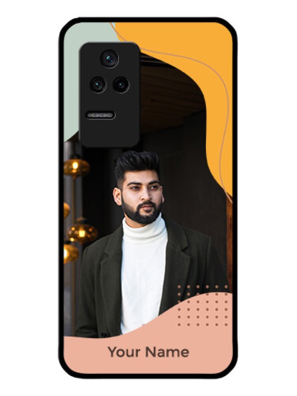 Custom Poco F4 5G Personalized Glass Phone Case - Tri-coloured overlay design