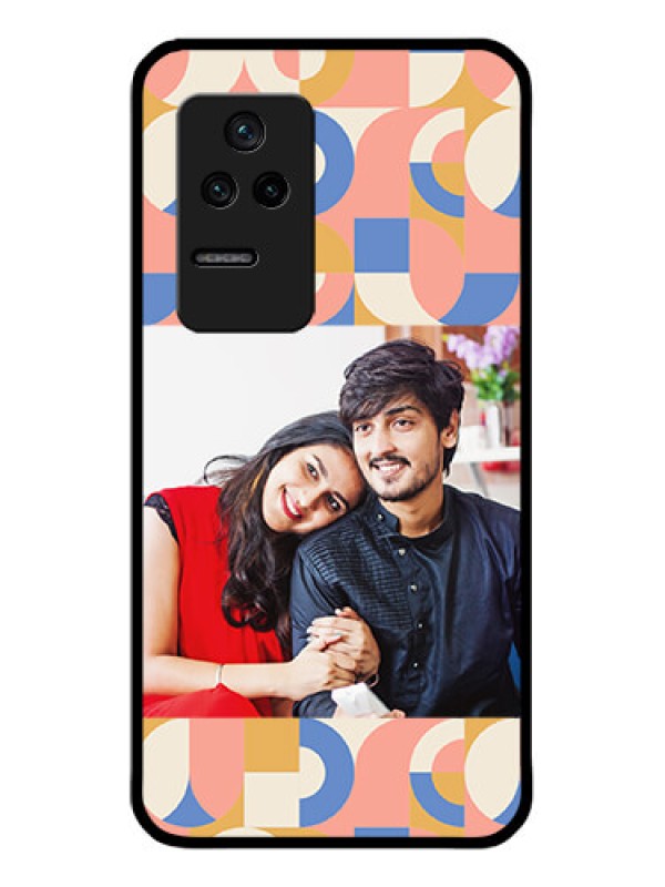 Custom Poco F4 5G Photo Printing on Glass Case - Semi-circle Maze Pattern Design