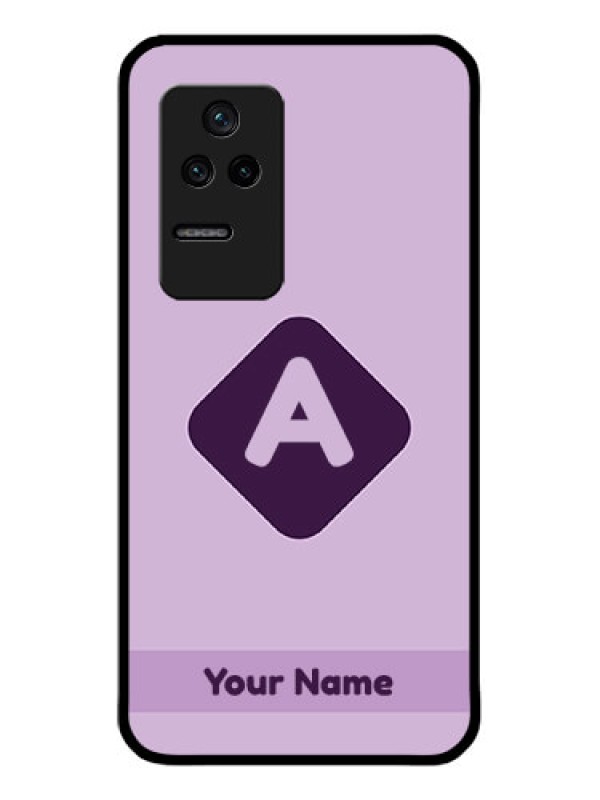 Custom Poco F4 5G Custom Glass Mobile Case - Custom Letter in curved badge Design