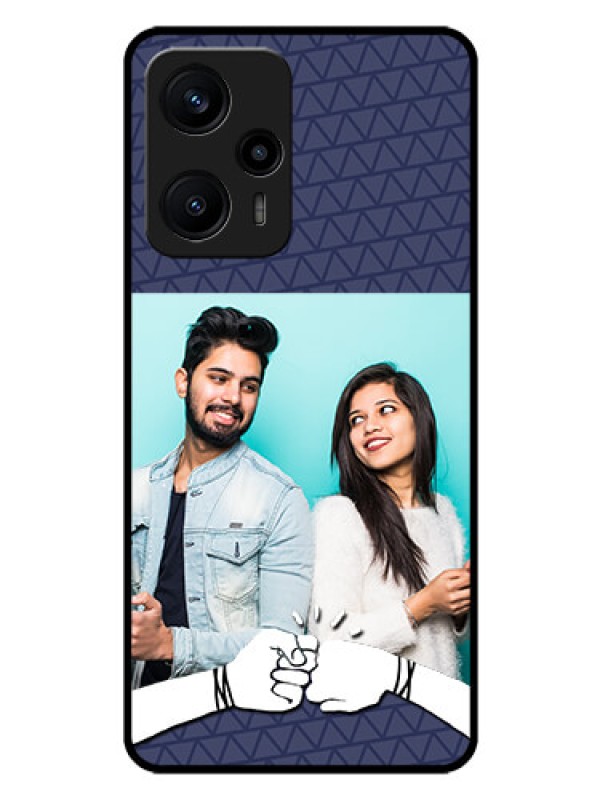 Custom Poco F5 Photo Printing on Glass Case - with Best Friends Design