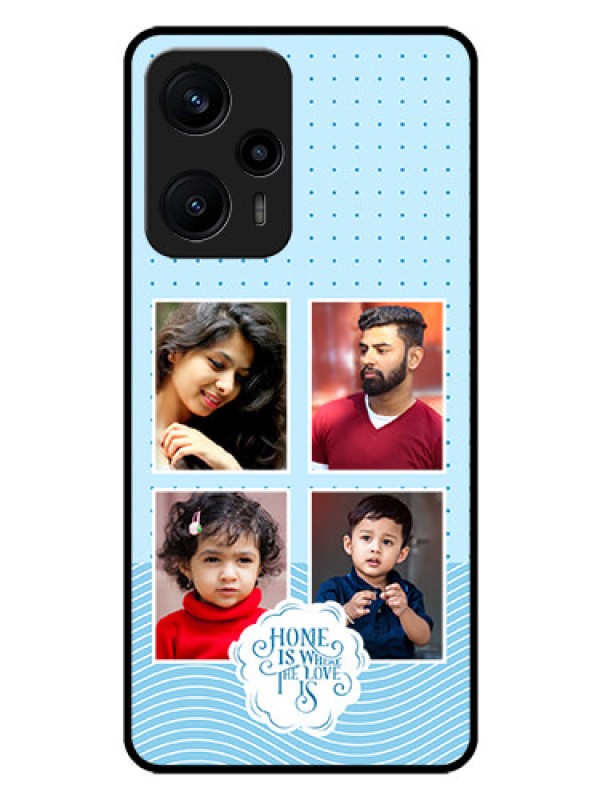 Custom Poco F5 Custom Glass Phone Case - Cute love quote with 4 pic upload Design
