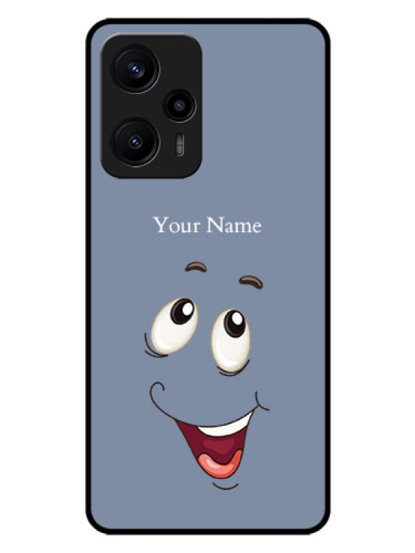 Custom Poco F5 Photo Printing on Glass Case - Laughing Cartoon Face Design
