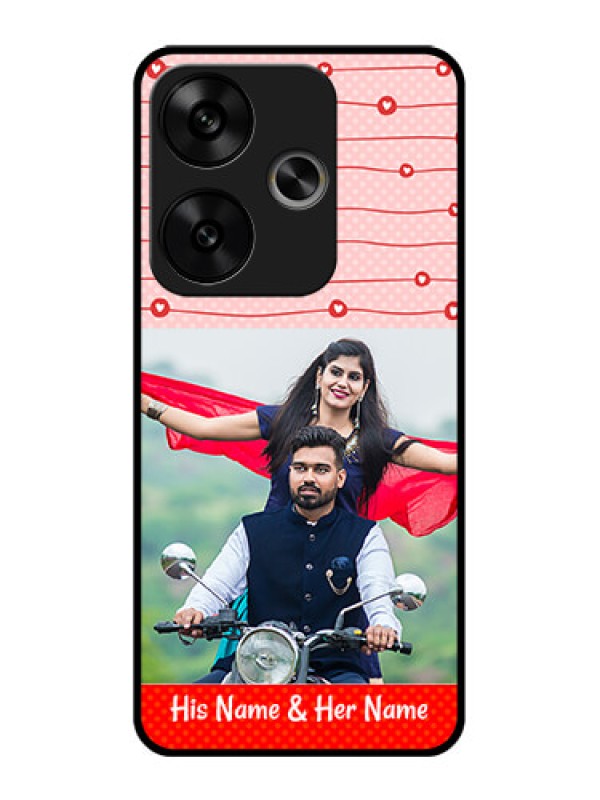 Custom Poco F6 5G Custom Glass Phone CaseRed Pattern Case Design