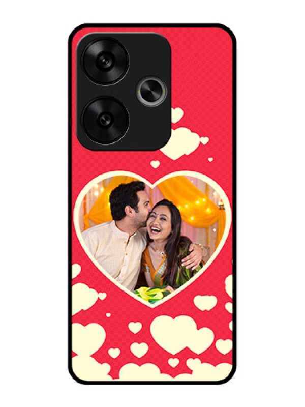 Custom Poco F6 5G Custom Glass Phone CaseLove Symbols Phone Cover Design