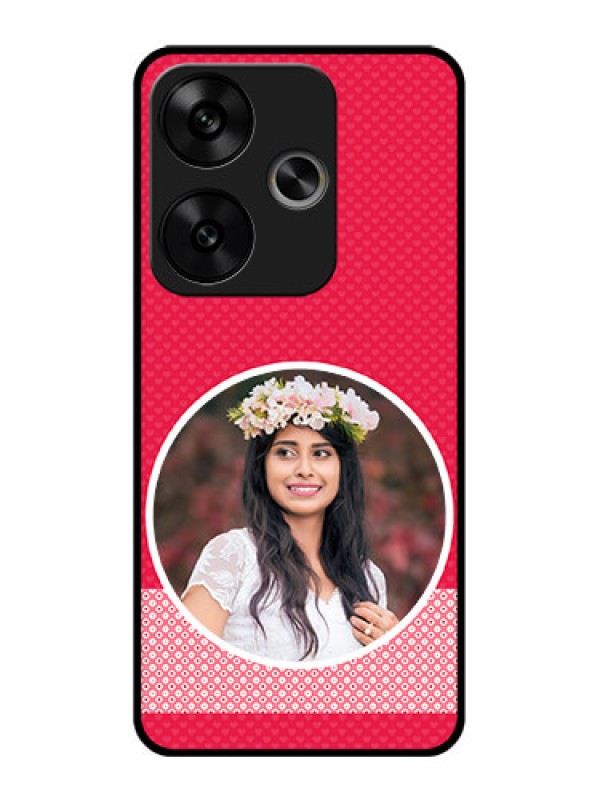 Custom Poco F6 5G Custom Glass Phone CasePink Color Pattern Design
