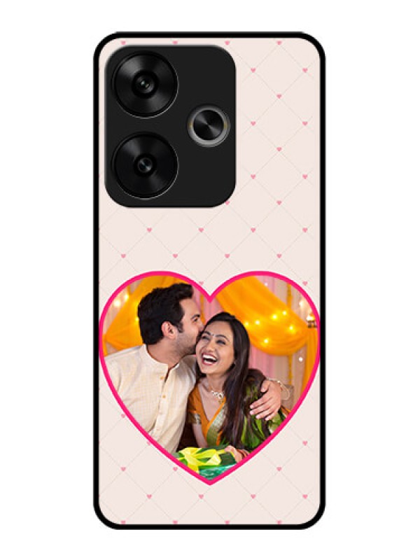 Custom Poco F6 5G Custom Glass Phone CaseHeart Shape Design