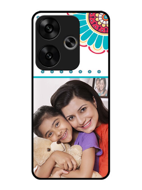 Custom Poco F6 5G Custom Glass Phone CaseFlower Design
