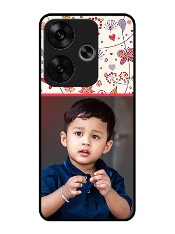 Custom Poco F6 5G Custom Glass Phone CasePremium Floral Design