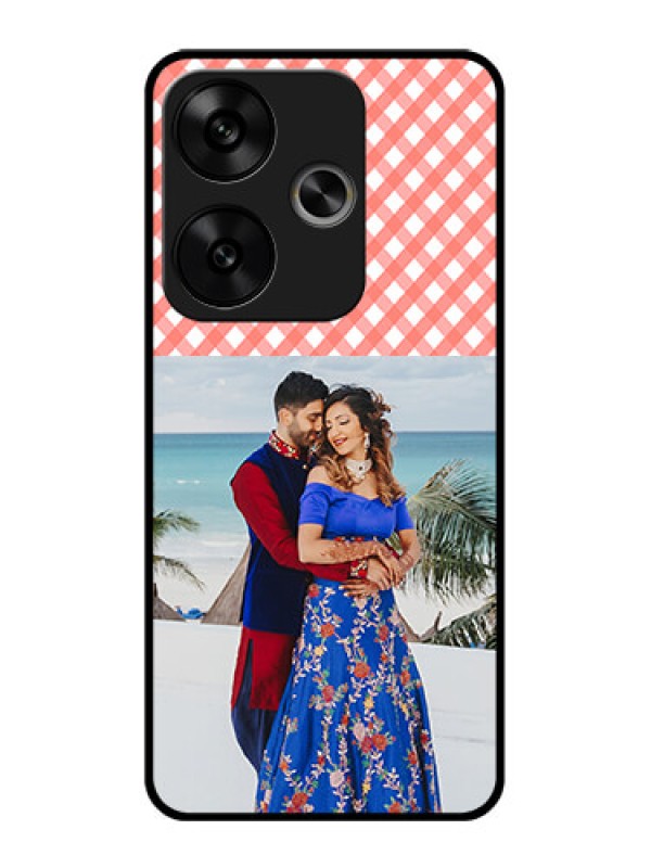 Custom Poco F6 5G Custom Glass Phone CasePink Pattern Design