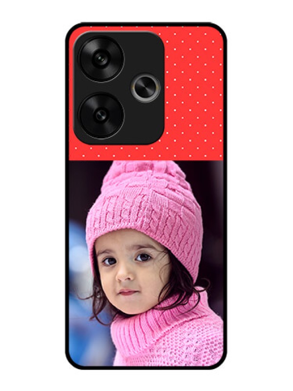 Custom Poco F6 5G Custom Glass Phone CaseRed Pattern Design