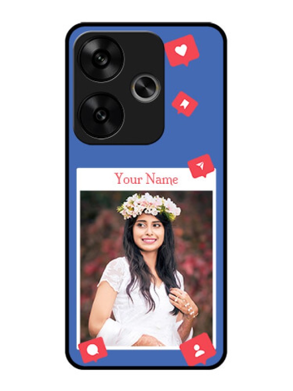 Custom Poco F6 5G Custom Glass Phone CaseLike Share And Comment Design