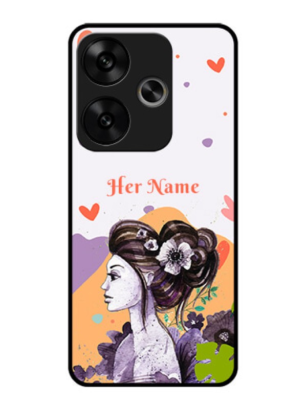 Custom Poco F6 5G Custom Glass Phone CaseWoman And Nature Design