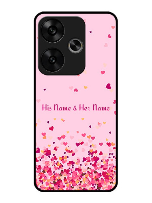 Custom Poco F6 5G Custom Glass Phone CaseFloating Hearts Design