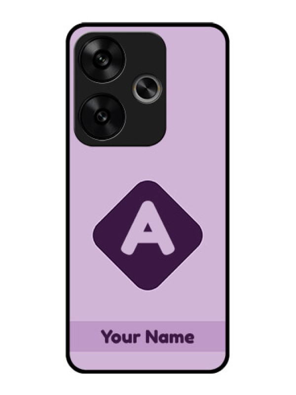 Custom Poco F6 5G Custom Glass Phone CaseCustom Letter In Curved Badge Design