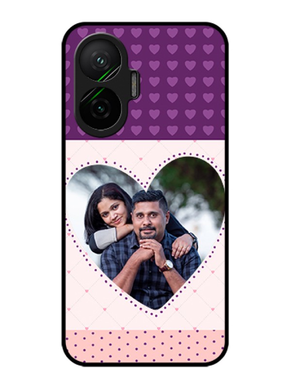Custom Poco F7 5G Custom Glass Phone Case - Violet Love Dots Design