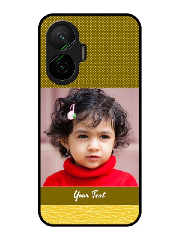 Custom Poco F7 5G Custom Glass Phone Case - Simple Green Color Design