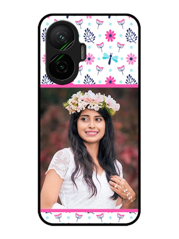 Custom Poco F7 5G Custom Glass Phone Case - Colorful Flower Design
