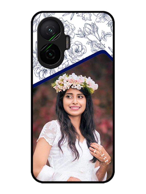 Custom Poco F7 5G Custom Glass Phone Case - Classy Floral Design