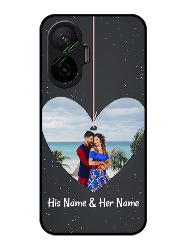 Custom Poco F7 5G Custom Glass Phone Case - Hanging Heart Design