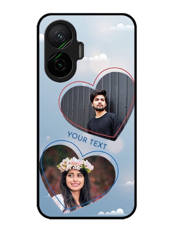 Custom Poco F7 5G Custom Glass Phone Case - Blue Color Couple Design