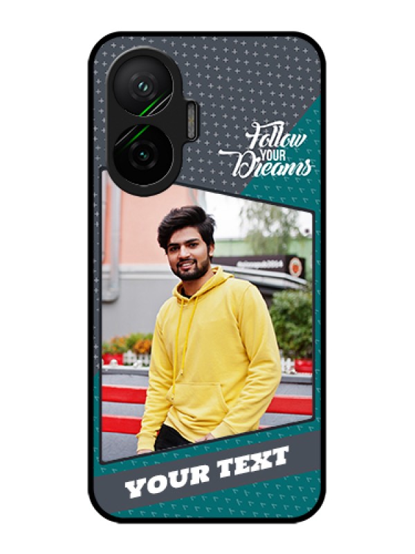 Custom Poco F7 5G Custom Glass Phone Case - Background Pattern Design With Quote