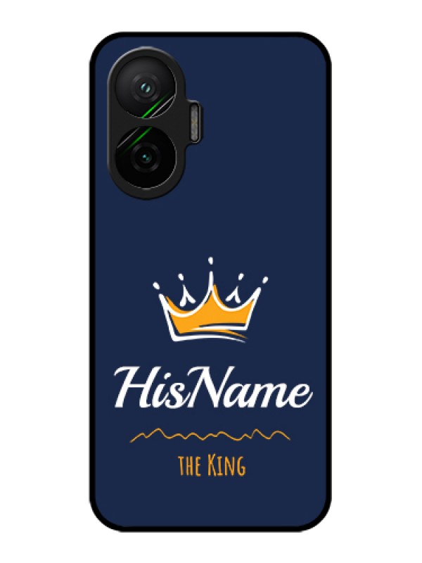 Custom Poco F7 5G Custom Glass Phone Case - King With Name Design