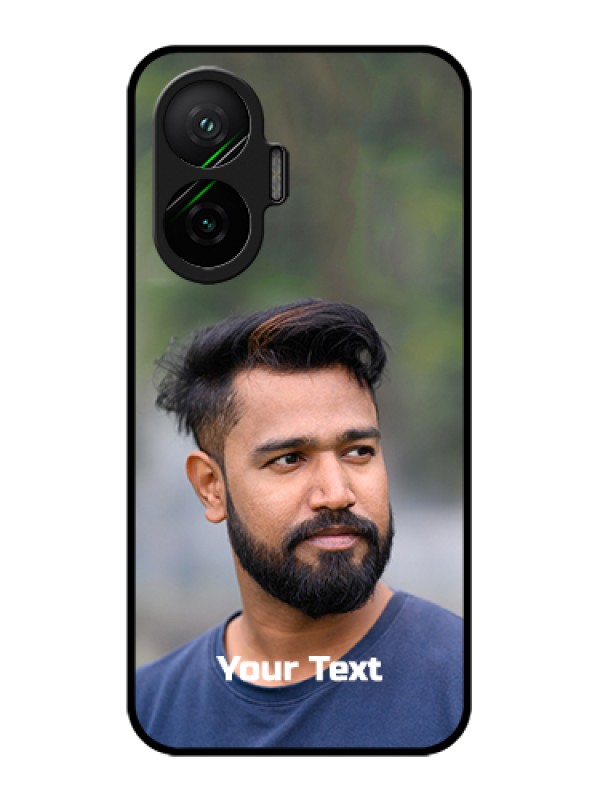 Custom Poco F7 5G Custom Glass Phone Case - Photo With Text Design