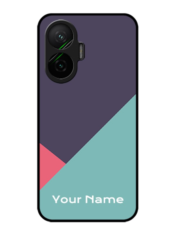 Custom Poco F7 5G Custom Glass Phone Case - Tri Color Abstract Design