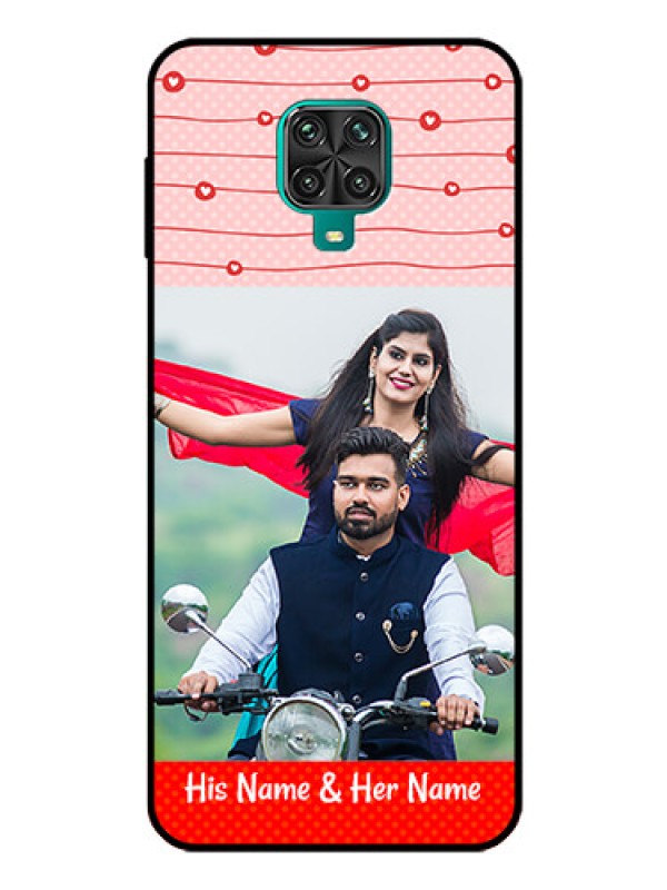 Custom Poco M2 Pro Personalized Glass Phone Case  - Red Pattern Case Design