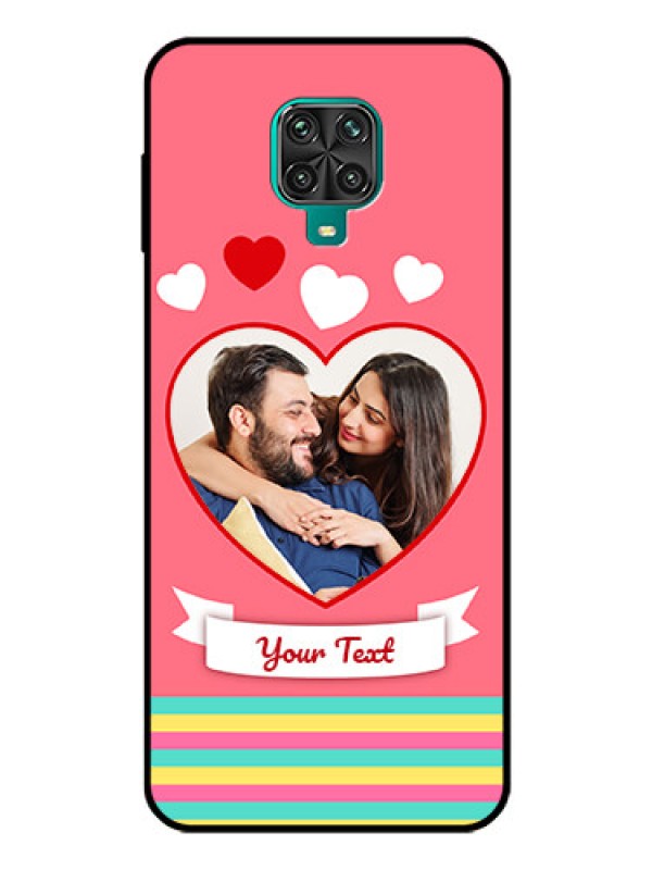 Custom Poco M2 Pro Photo Printing on Glass Case  - Love Doodle Design