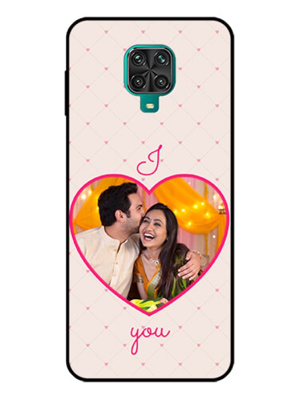 Custom Poco M2 Pro Custom Glass Mobile Case  - Heart Shape Design