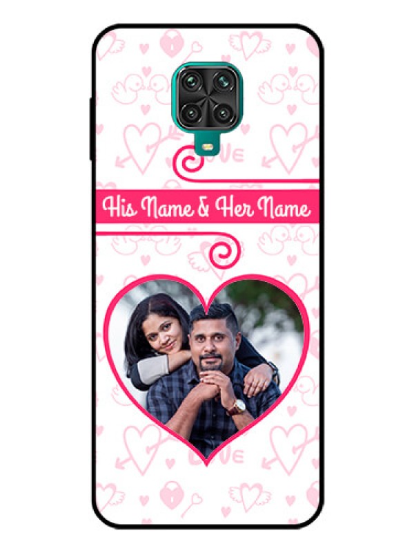 Custom Poco M2 Pro Personalized Glass Phone Case  - Heart Shape Love Design