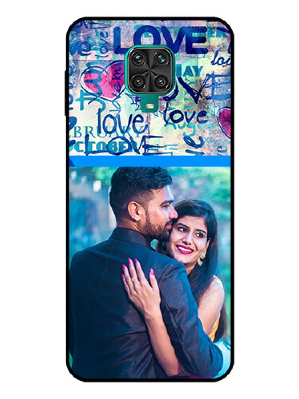 Custom Poco M2 Pro Custom Glass Mobile Case  - Colorful Love Design