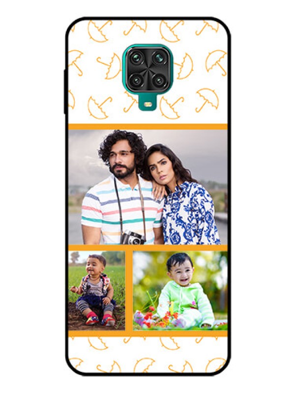 Custom Poco M2 Pro Custom Glass Mobile Case  - Yellow Pattern Design