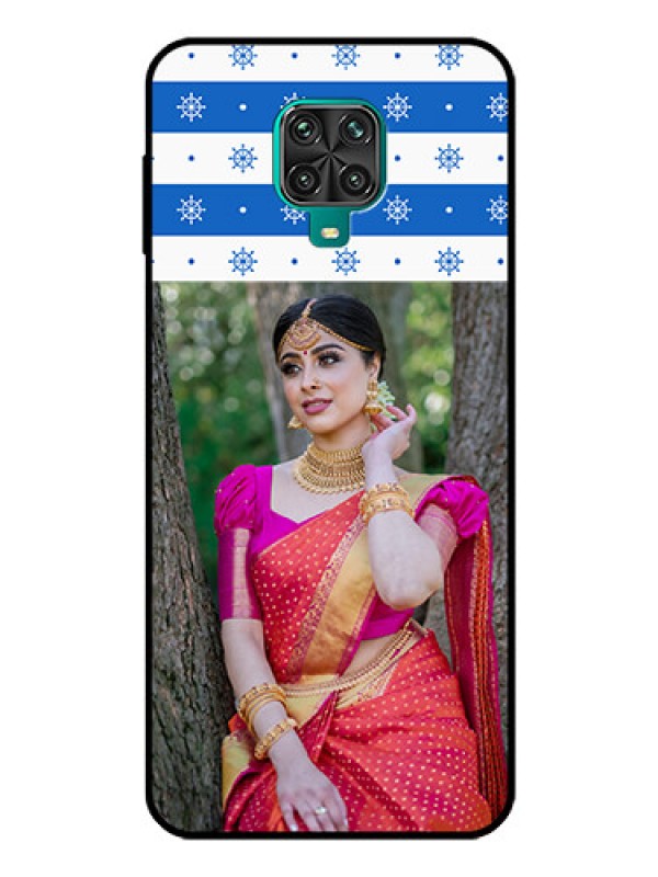 Custom Poco M2 Pro Photo Printing on Glass Case  - Snow Pattern Design